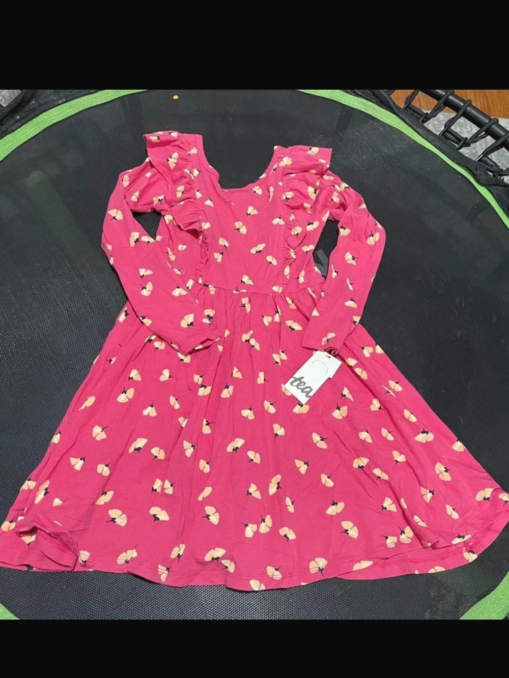 NWT Girls Tea Collection Ruffle Shoulder Ballet Dress Size 7